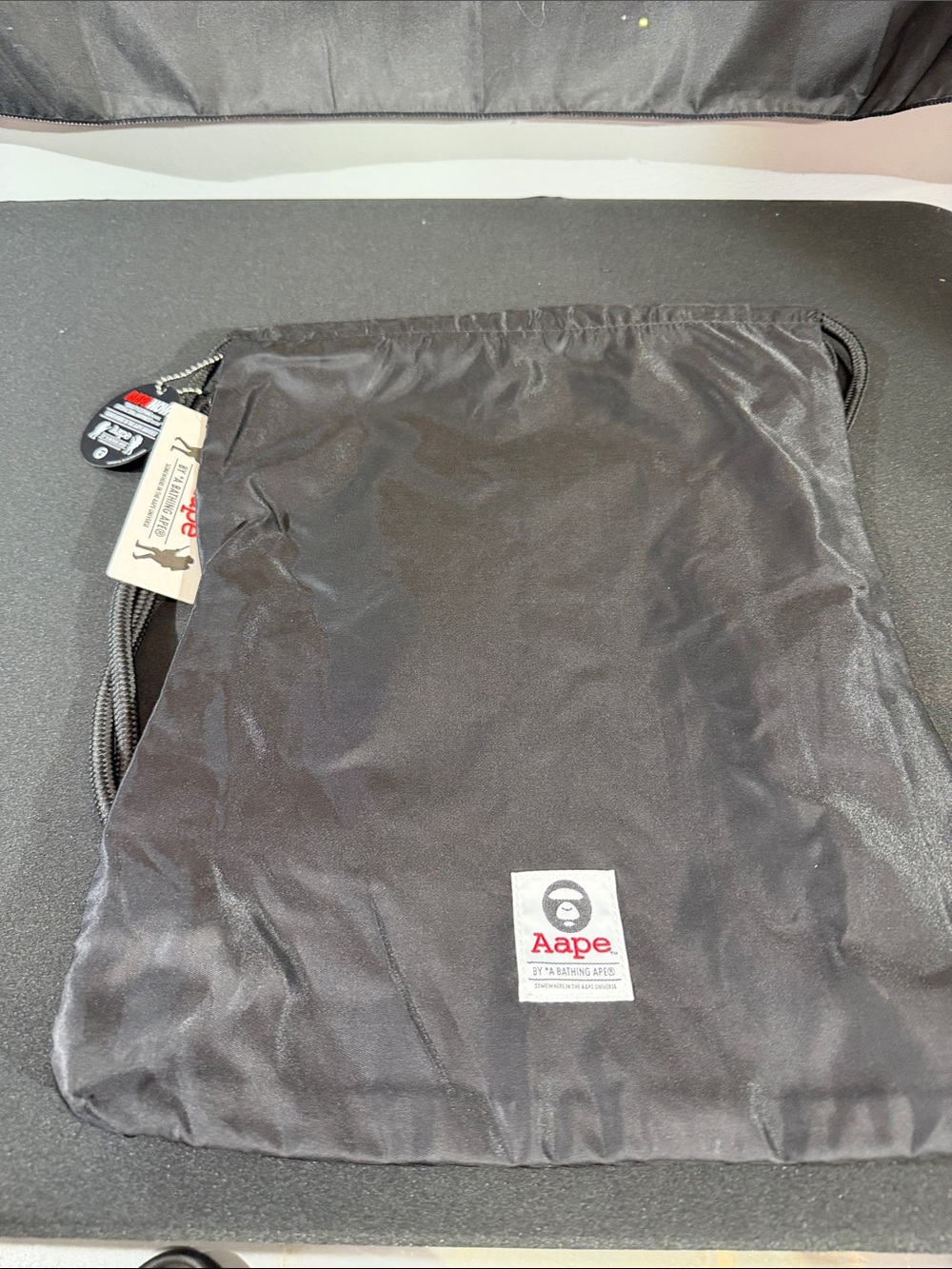 by A Bathing Ape Black Drawstring Gym Bag